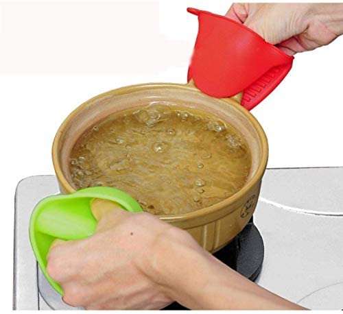 Silicone Pot Holders Heat Resistant, Oven Mitts Gloves Cooking Pinch Grips Glove Hand Clip