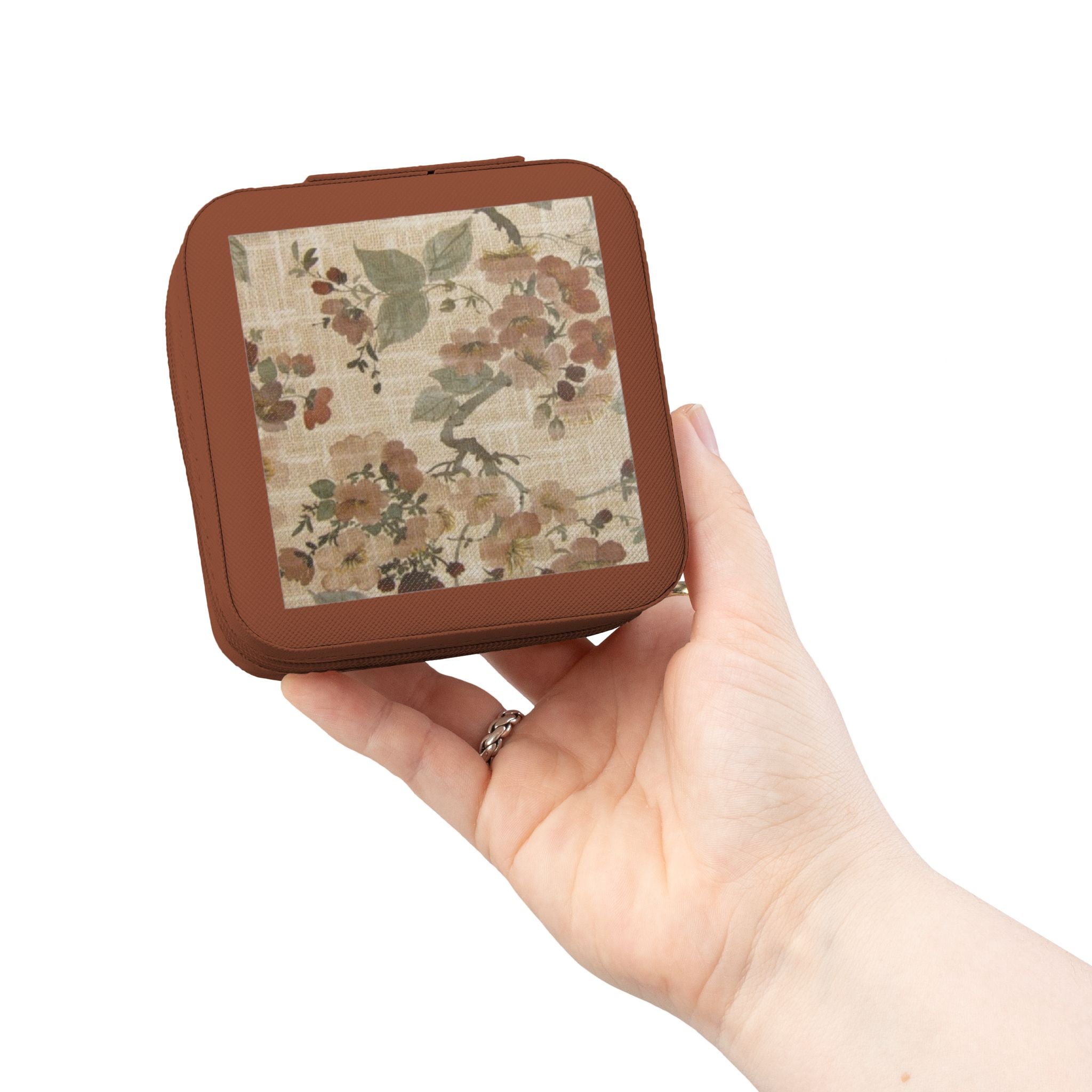 Travel Jewelry Case — Compact Floral Camouflage Organizer for Rings, Earrings & Necklaces