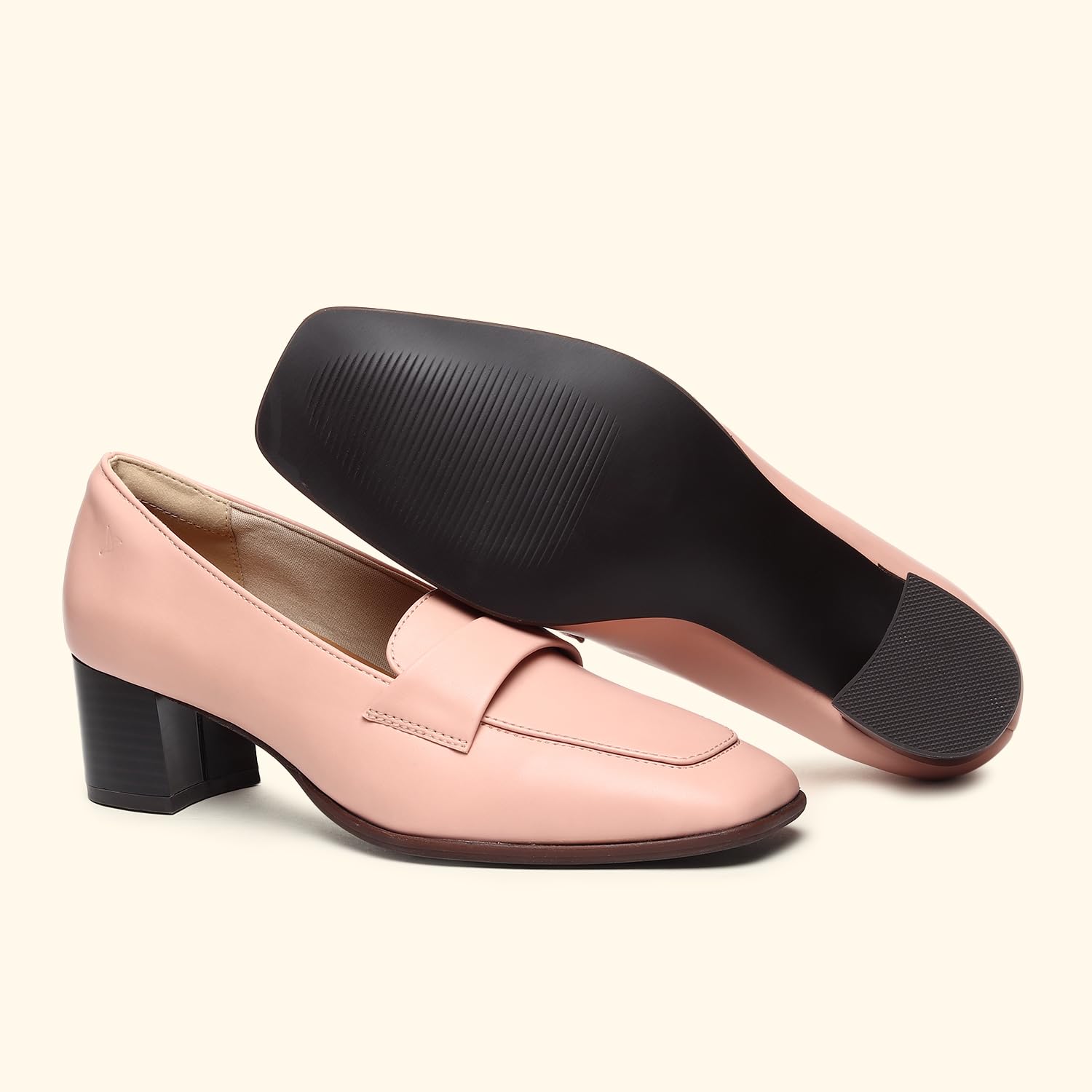 YOHO Bliss Heel 001 Slip-on Loafers for Women | Comfortable & Stylish Block Heeled | Fashion Moccasins with Footpharma Footbed | Perfect for Casual, Formal Shoe