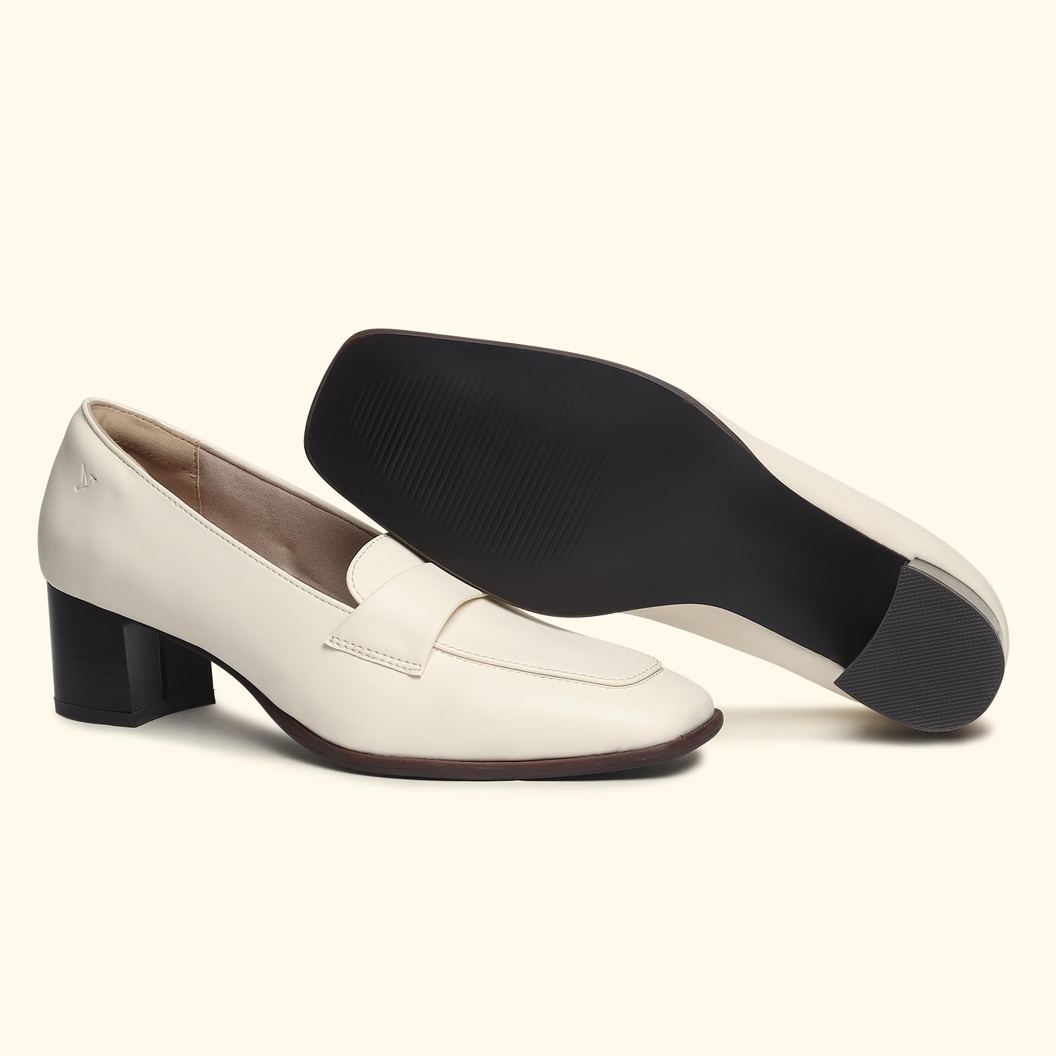 YOHO Bliss Heel 001 Slip-on Loafers for Women | Comfortable & Stylish Block Heeled | Fashion Moccasins with Footpharma Footbed | Perfect for Casual, Formal Shoe