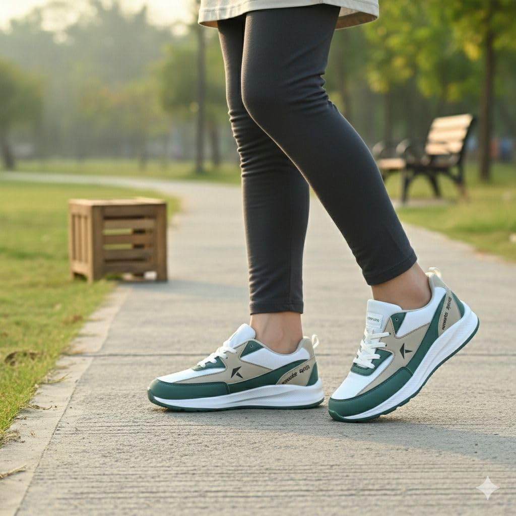 Running Shoes for Men Casuals | Lightweight Everyday Sneakers with Breathable Upper, Cushioned Sole, Flexible Fit & Durable Grip for Walking, Travel|Green Color|Size 8