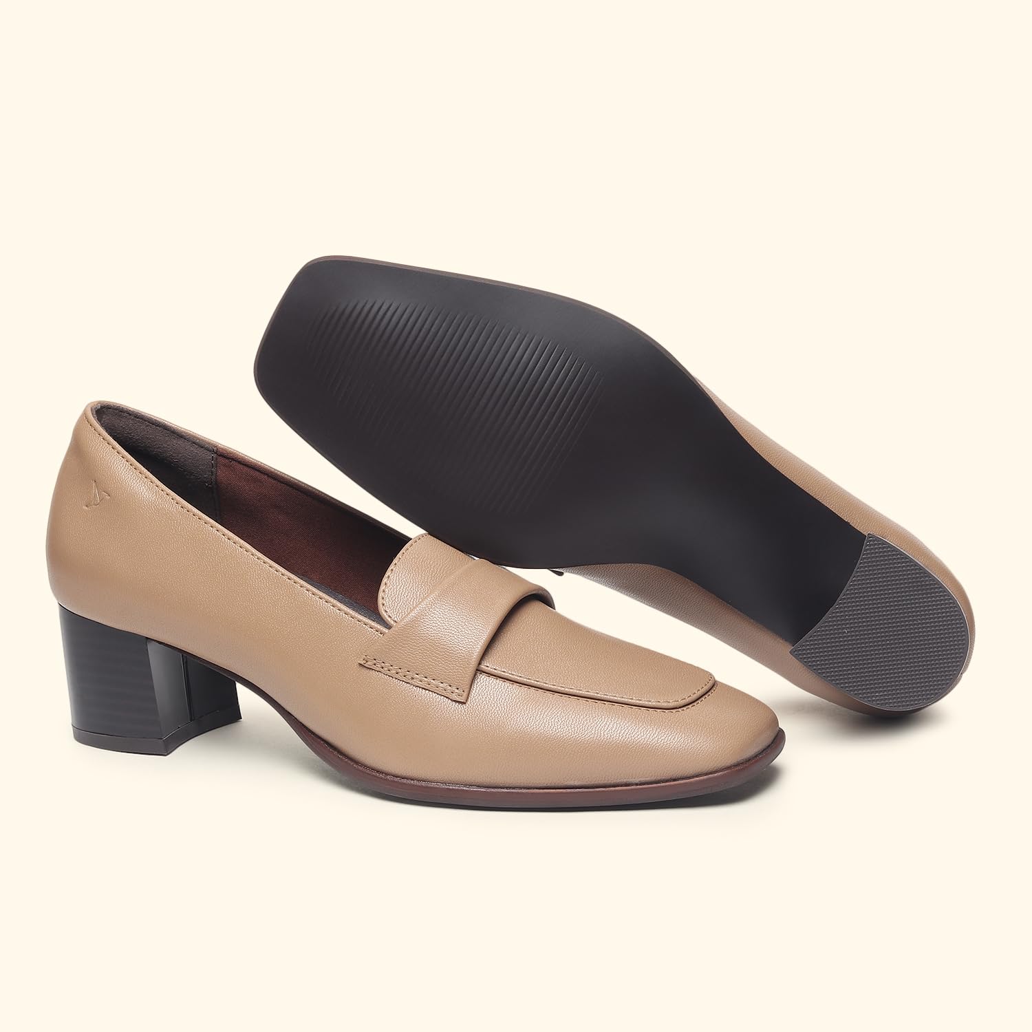 YOHO Bliss Heel 001 Slip-on Loafers for Women | Comfortable & Stylish Block Heeled | Fashion Moccasins with Footpharma Footbed | Perfect for Casual, Formal Shoe