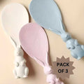Rabbit Standing Non-Stick  Rice Spoon,Vertical Kitchen Serving Spoon (Pack of 3)
