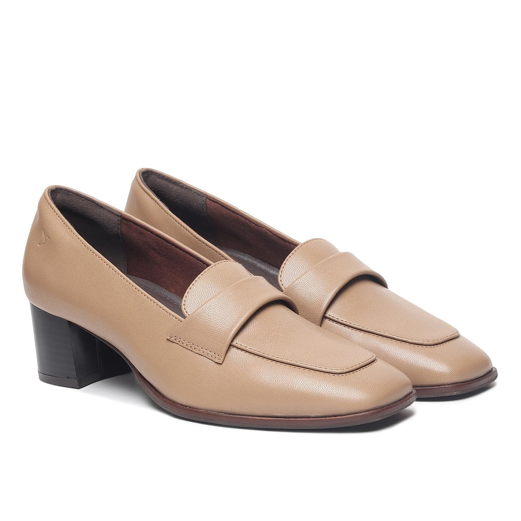 YOHO Bliss Heel 001 Slip-on Loafers for Women | Comfortable & Stylish Block Heeled | Fashion Moccasins with Footpharma Footbed | Perfect for Casual, Formal Shoe