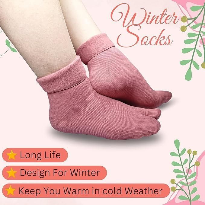 Fleece Calf Length Non-Thumb Socks Winter Moje For Women Girls