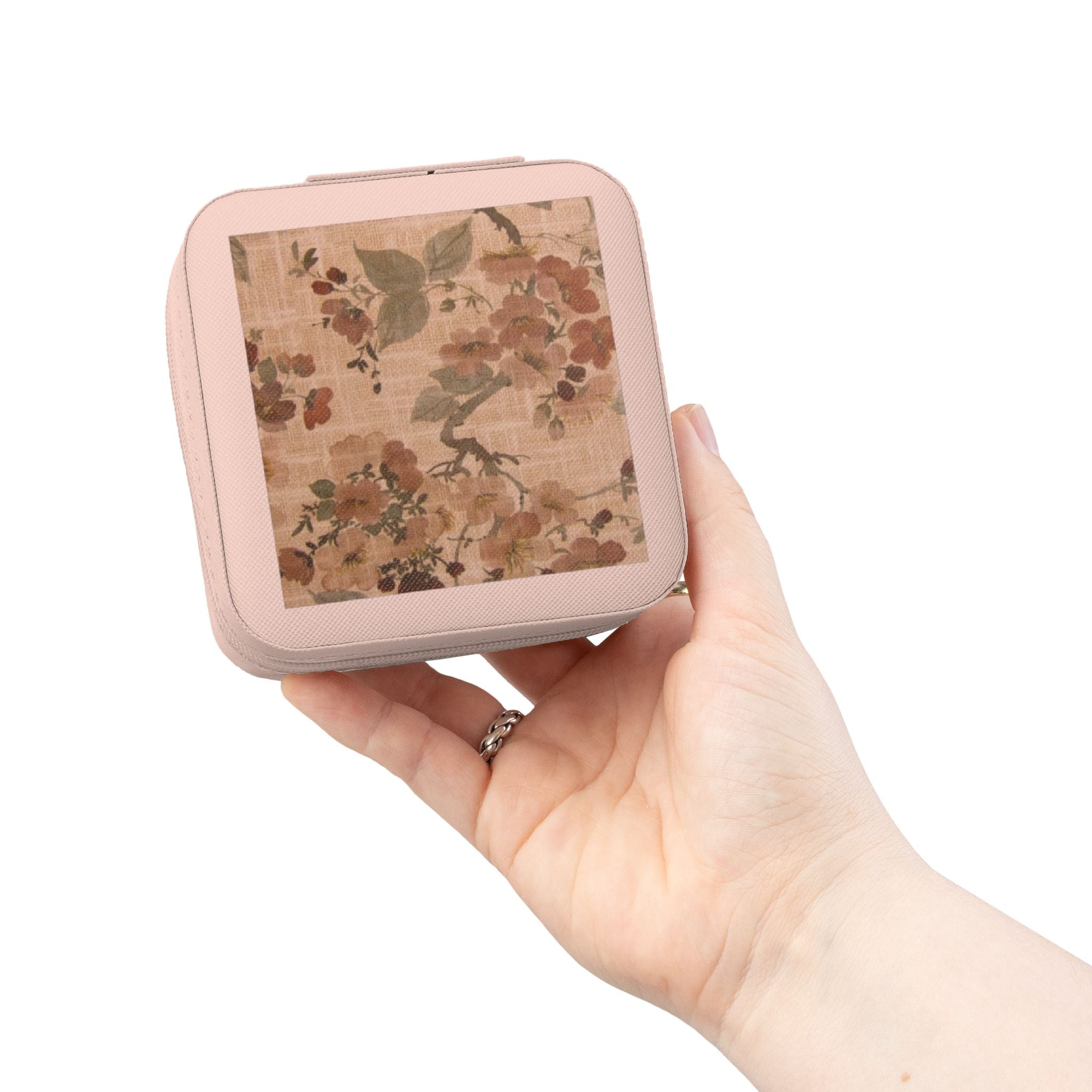 Travel Jewelry Case — Compact Floral Camouflage Organizer for Rings, Earrings & Necklaces