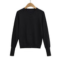Round neck long sleeved single breasted loose top